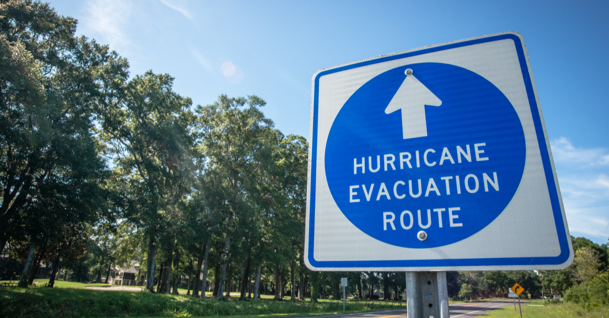 hurricane evacuation sign